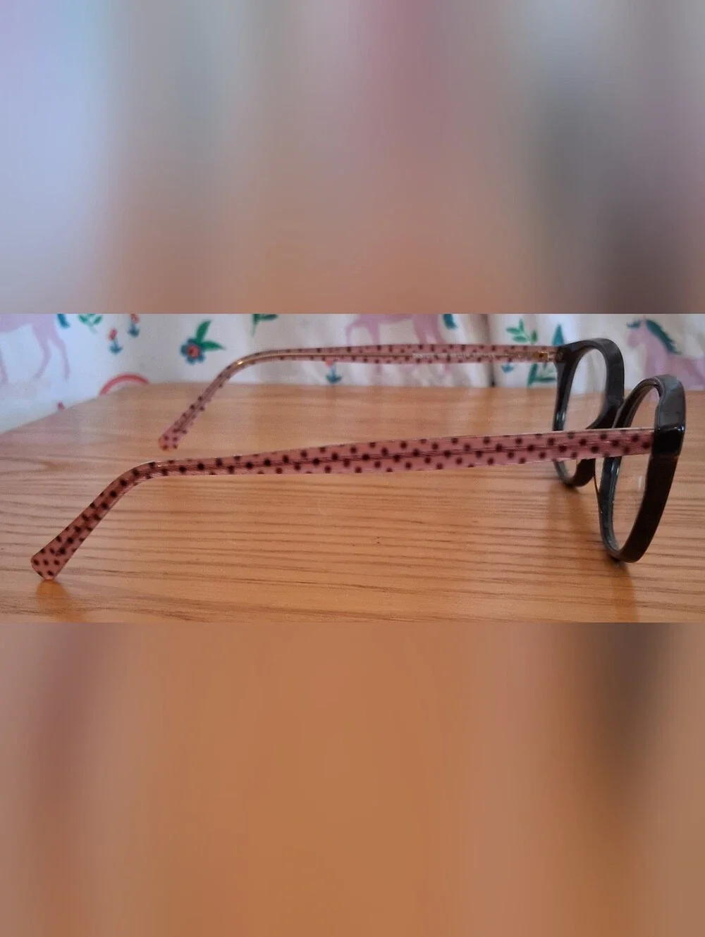 EUC Lafont Paris Tantot Black & Pink Polka Dot Round Everyday Glasses Frames